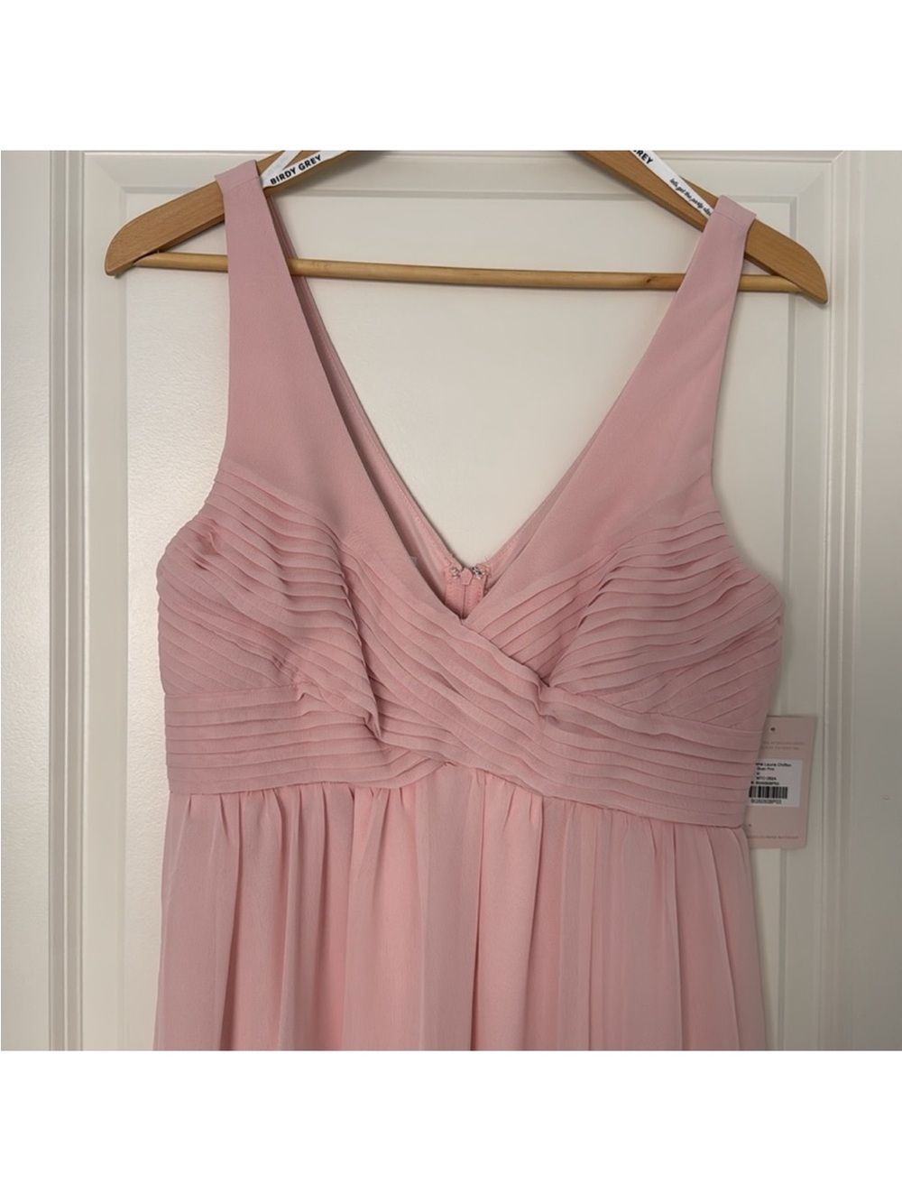 Birdy Grey Blush Pink Chiffon Laurie Maxi Dress M - Picture 2 of 10
